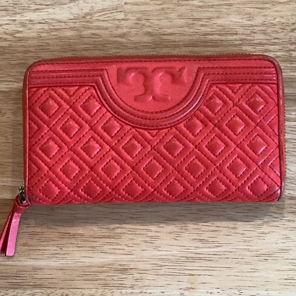 Tory Burch Red Quilted Wallet Collection